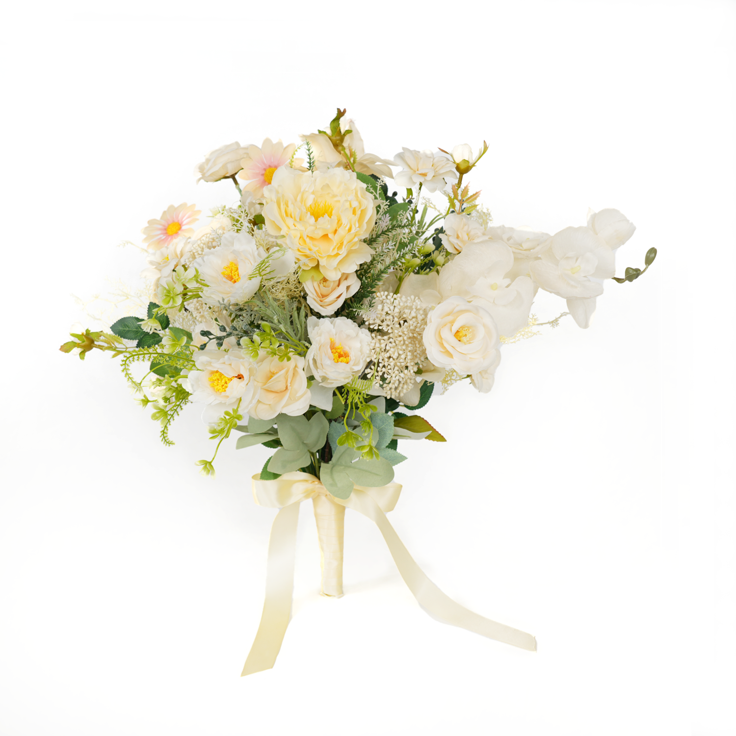 Uflower Champagne Series Bride Bouquet Wrist Corsage Groom Boutonniere Wedding Event Supplies